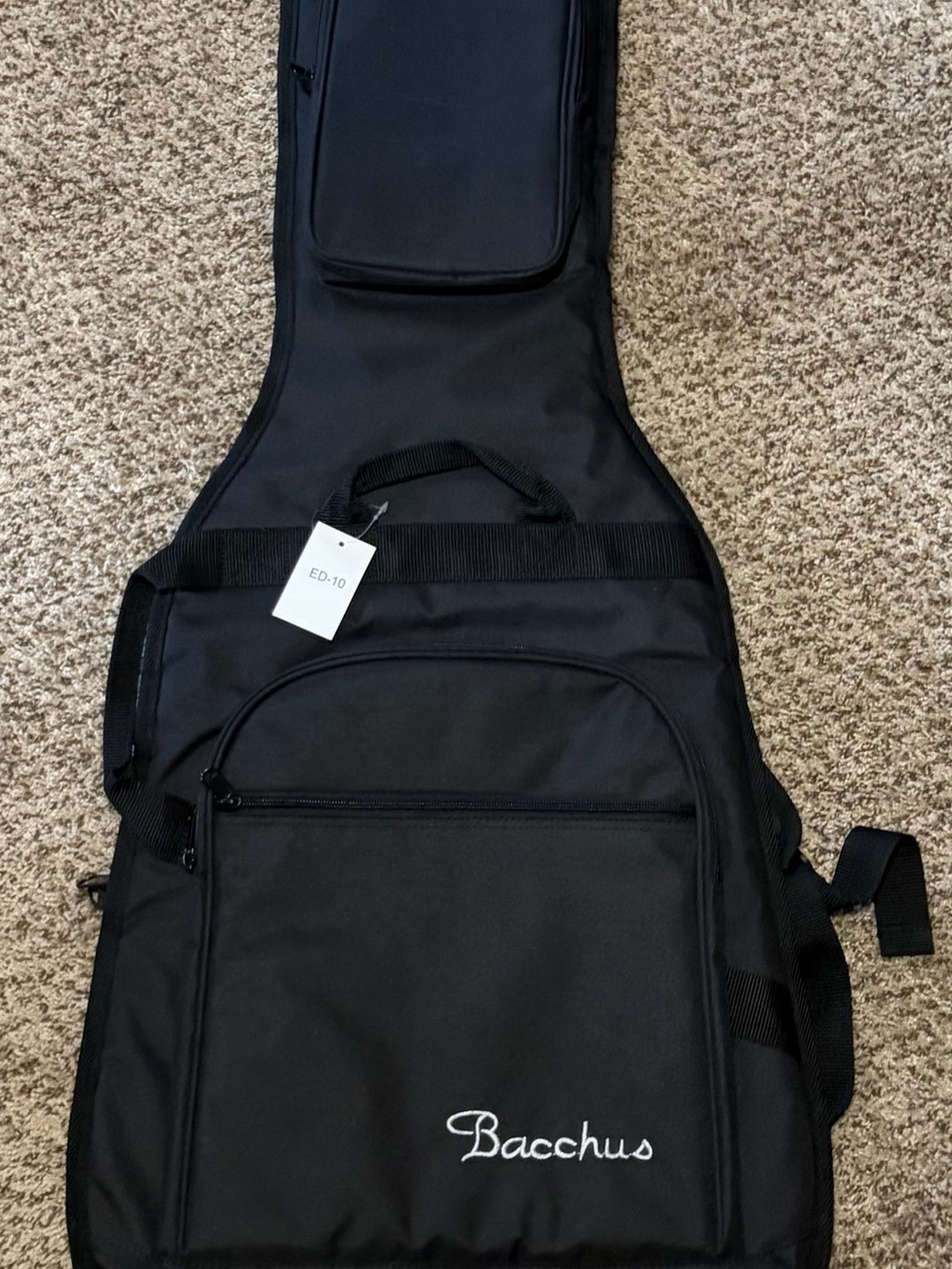 Black Padded Guitar Backpack - Protective Instrument Bag
